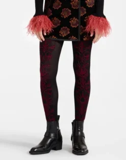 Flocked Tights